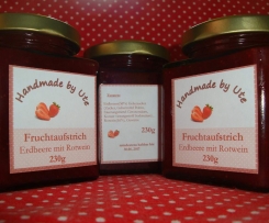 Fruchtaufstrich Erdbeere mit Rotwein