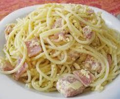 Spaghetti Carbonara mit Schinken
