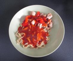 Putentopf nach Schaschlikart mit Spätzle