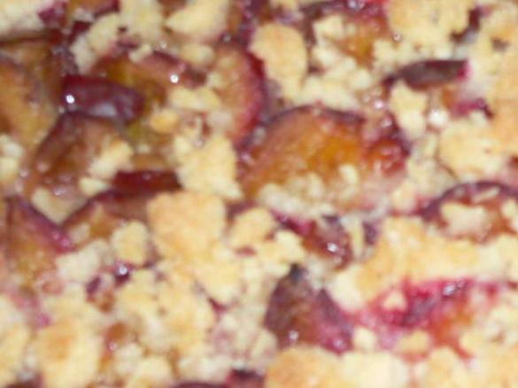 Variation von Pflaumenkuchen mit Quarkölteig