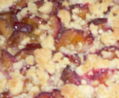 Variation von Pflaumenkuchen mit Quarkölteig