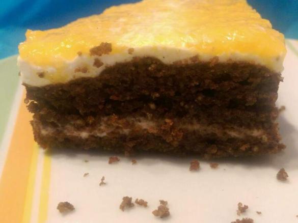 Saftiger Schoko-Nusskuchen mit Pfirsich-Creme