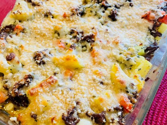 Blumenkohl-Hack-Kartoffel Gratin