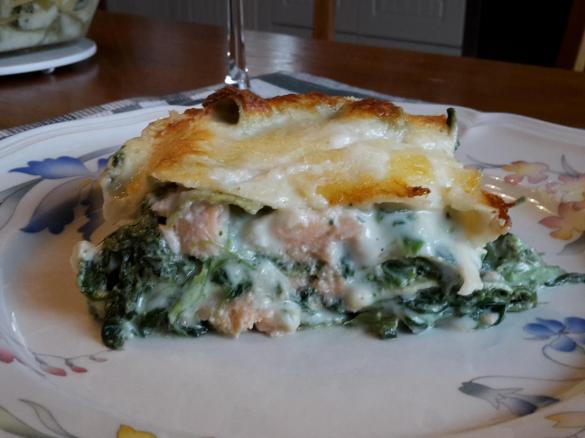 Spinat-Lachs-Lasagne