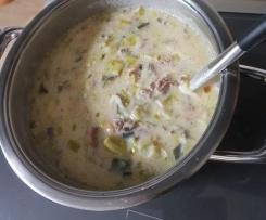Käse- Lauch-Suppe mit Hackfleisch a`la Mama