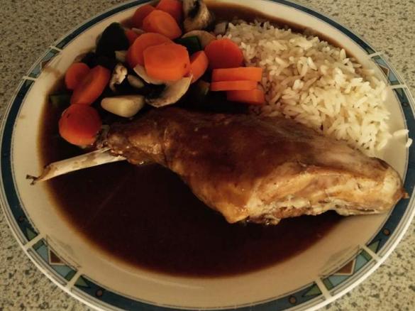 Hase in Rotweinsauce