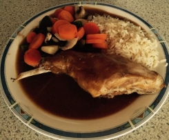 Hase in Rotweinsauce