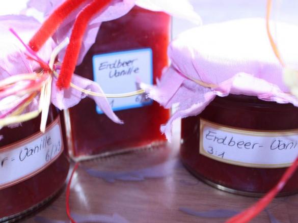 Erdbeermarmelade mit Vanille 75% Frucht