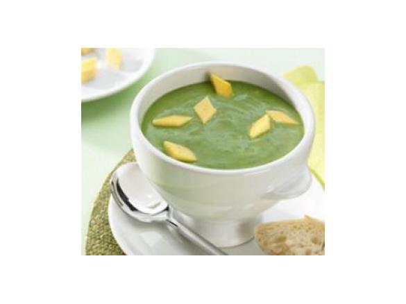 Spinat-Kartoffel-Suppe mit Eierstich