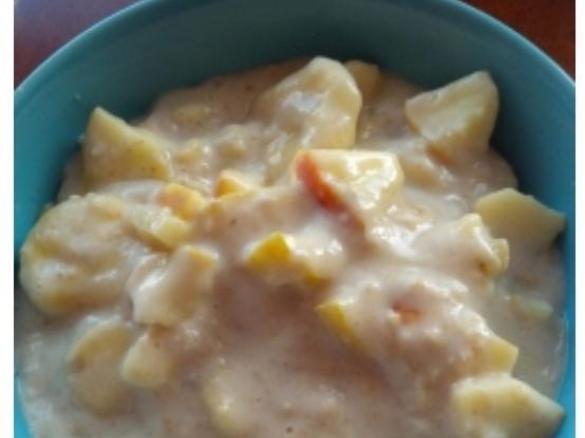 Variation WW Porridge / Haferbrei mit Apfel, Banane und Zimt