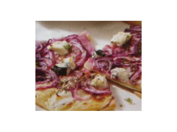 Flammkuchen mit Ziegenfrischkäse