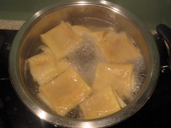 Zusammengelegte Knödel