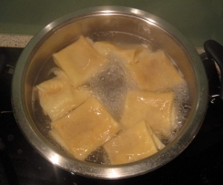 Zusammengelegte Knödel