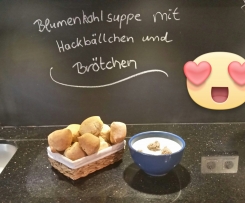 Variation Blumenkohlsuppe mit Hackbällchen