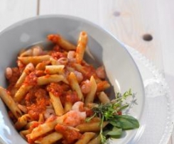 Tomaten-Krabben zu Vollkornnudeln