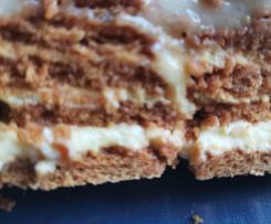 3-Zutaten-Schichtdessert mit Karamellkeksen