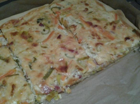 Lauch-Speck-Blechkuchen