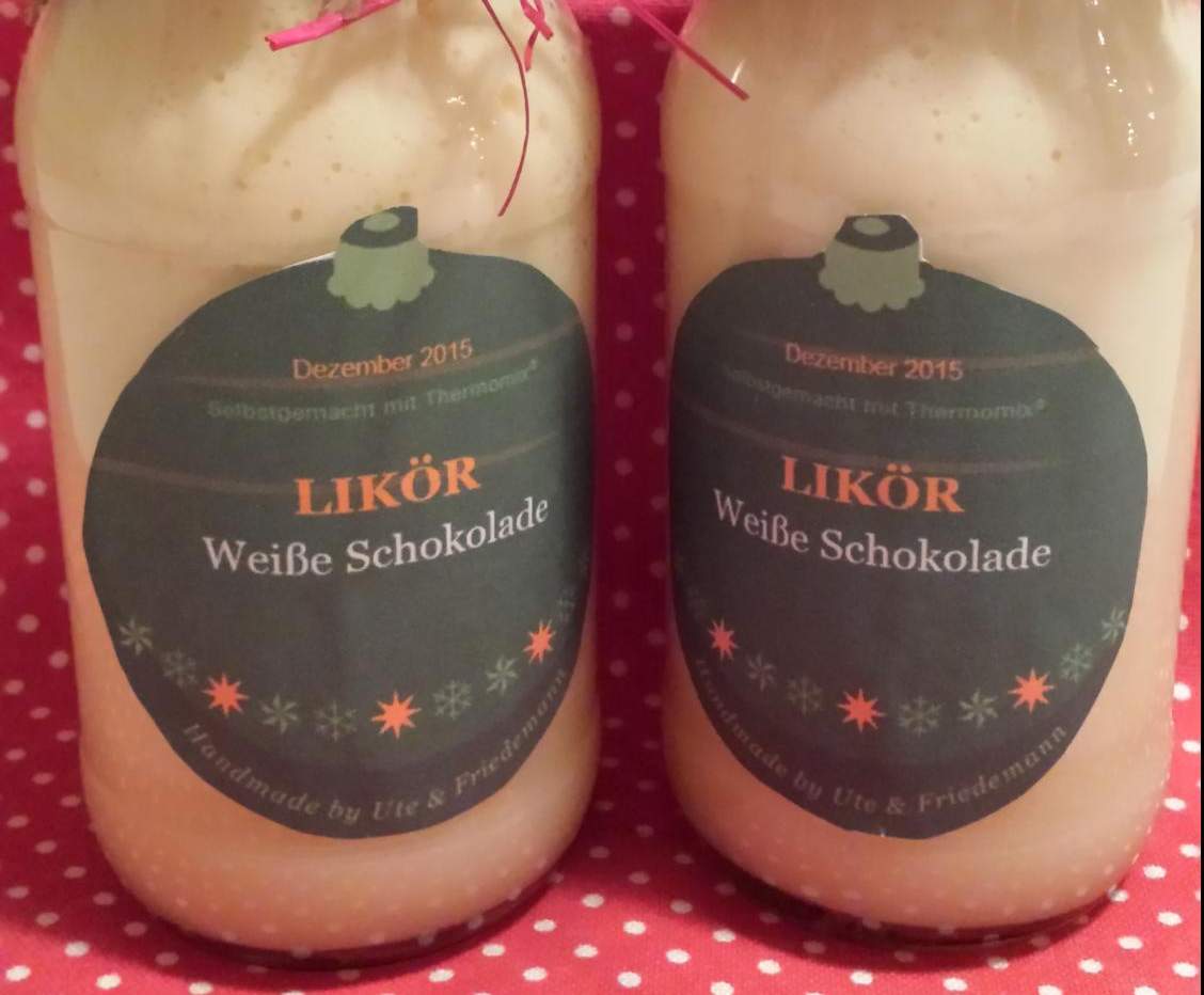 Likör mit weißer Schokolade
