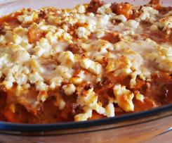 Süßkartoffel-Hackfleisch-Auflauf mit Feta