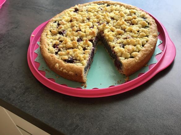 Mohn-Streusel Kuchen mit Kirschen