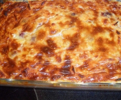 Reisauflauf mit Äpfel und Kirschen