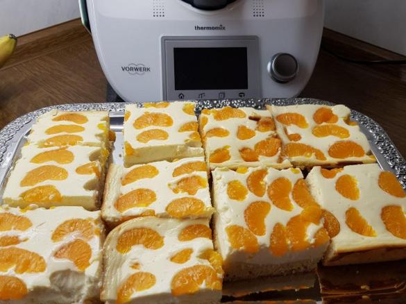 Käseblechkuchen mit Mandarinen Muttis Art