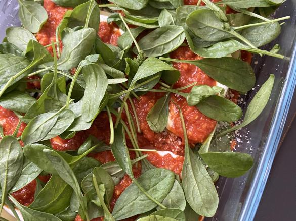 Vegetarische Lasagne mit Babyspinat