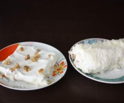 Süße Türkische nachspeise "Kremali Muhallebi lokumu"