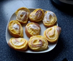 Variation von Puddingschnecken (vollständiges Rezept)
