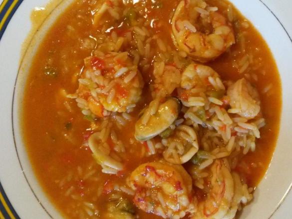 Reis mit Meeresfrüchten