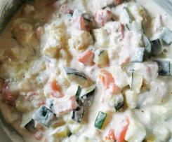 Zucchinisalat mit Schafskäsecreme