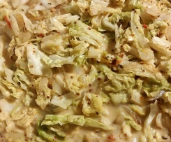 Variation von Wirsinggemüse mit Senfschmand