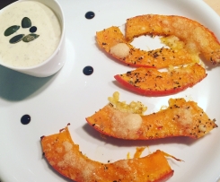 Ofengerösteter Kürbis mit Dip