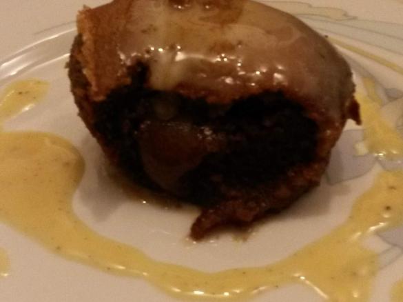 Schokoladenkuchen-mit flüssigen Kern