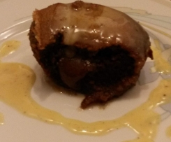 Schokoladenkuchen-mit flüssigen Kern