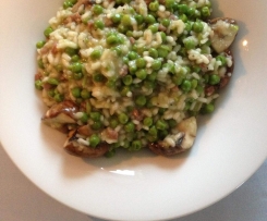 Erbsenrisotto mit Champignons