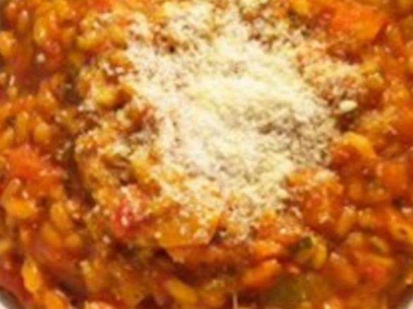 Tomate-Paprika-Möhren-Risotto