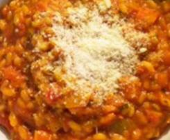 Tomate-Paprika-Möhren-Risotto