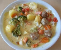 All-in-one Gemüsemix mit Hackbällchen/Köttbullar und Kartoffeln