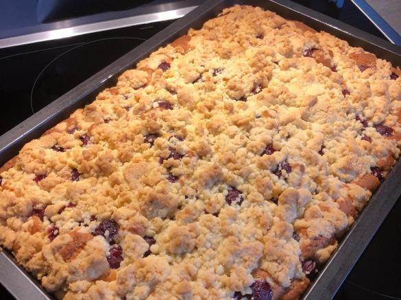 Saftiger Kirschkuchen mit Butterstreusel