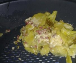 Kartoffel-Gemüseauflauf mit Schinken