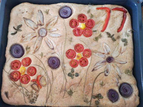 Garten Focaccia - Kräuterbrot