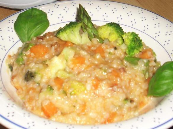 Gemüserisotto mit Katenschinken für Single