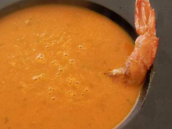 Kürbissuppe - mit Scampi