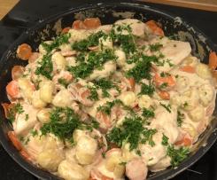 Hähnchen-Gnocchi-Pfanne mit Möhren