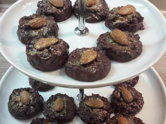 Weihnachtlich Schoko-Crossies Plätzchen ohne Backen