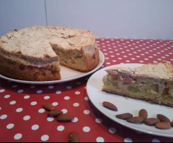 Rhabarberkuchen mit Mandelbaiser