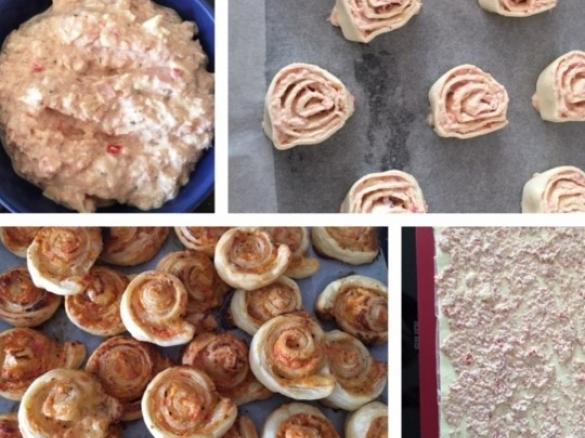 saftige Pizzaschnecken mit Blätterteig