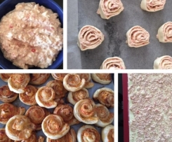 saftige Pizzaschnecken mit Blätterteig