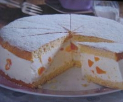 Käse - Sahne - Torte mit Mandarinen oder Pfirsich